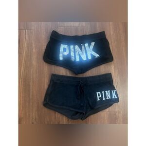 Vs Pink y2k velour vintage bling shorts XS